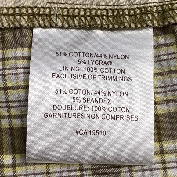 Lole Brown Yellow White Plaid Shorts Water Repellent Quick Dry Stretch 10 - Picture 5 of 16